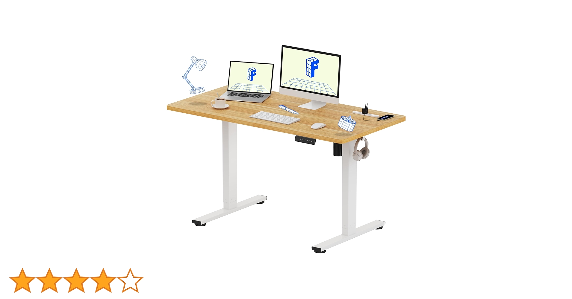 Amazon | FlexiSpot 電動昇降デスク EF1 Pro 在宅ワーク/オフィス用 高